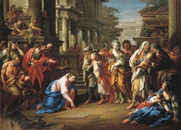 woman+caught+in+adultery+sebastiano+conca+1741